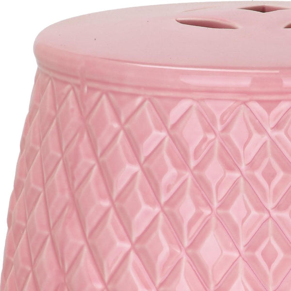 Safavieh BLUE Harlequin Kids Garden Stool - Charming Ceramic Seating for Playful Outdoor Spaces & Decor Pink KID4502A