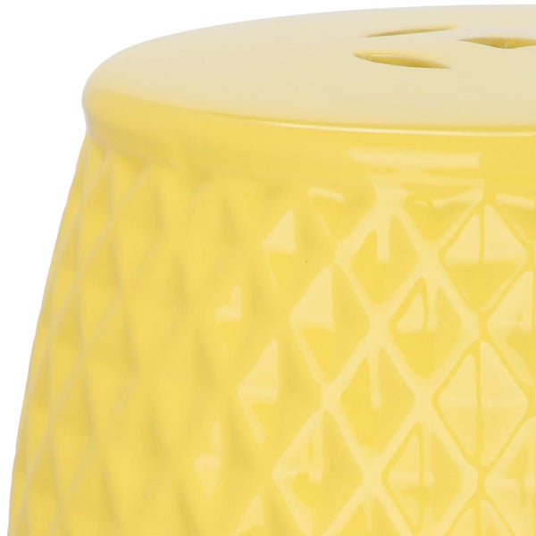 Safavieh BLUE Harlequin Kids Garden Stool - Charming Ceramic Seating for Playful Outdoor Spaces & Decor Yellow KID4502B