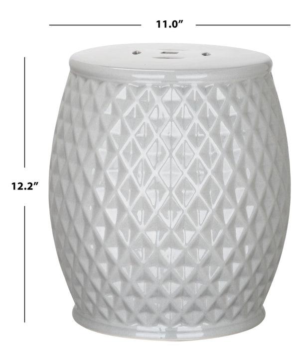 Safavieh BLUE Harlequin Kids Garden Stool - Charming Ceramic Seating for Playful Outdoor Spaces & Decor Grey KID4502C