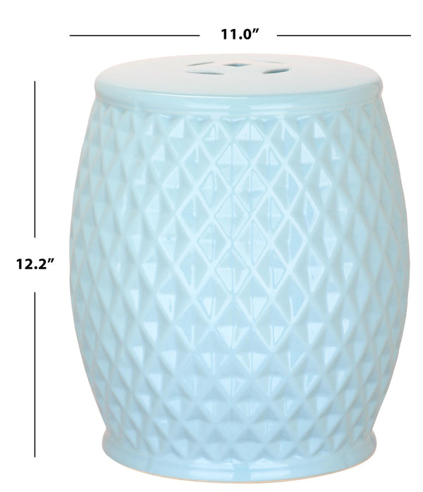 Safavieh BLUE Harlequin Kids Garden Stool - Charming Ceramic Seating for Playful Outdoor Spaces & Decor Blue KID4502D