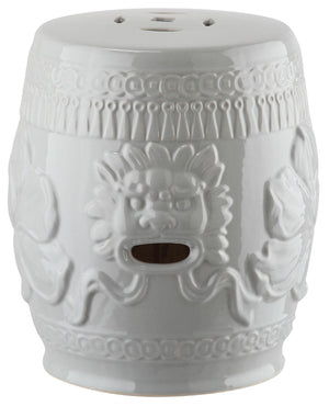 Safavieh LITTLE LOTUS GARDEN STOOL - Elegant Ceramic Accent for Indoor & Outdoor Spaces, Multi-Purpose Use Grey KID4503C