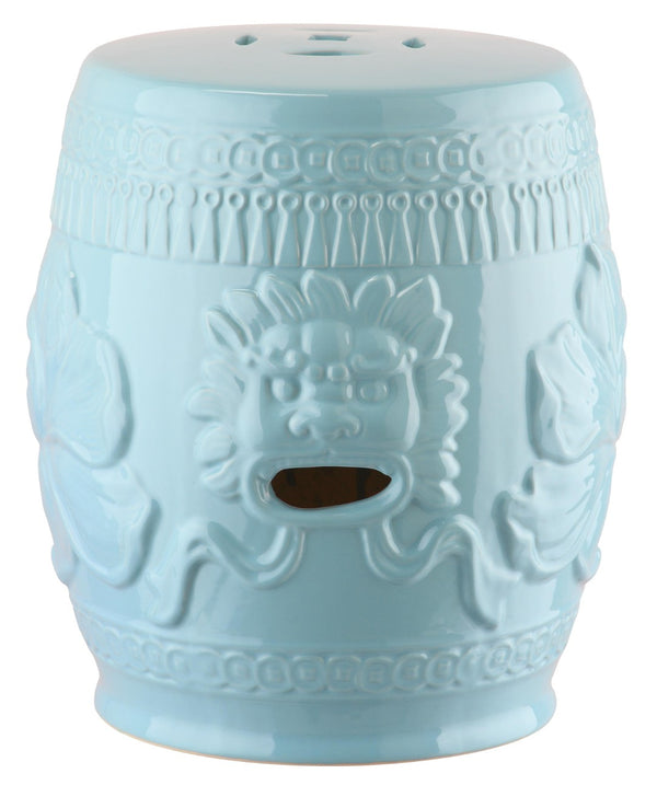 Safavieh LITTLE LOTUS GARDEN STOOL - Elegant Ceramic Accent for Indoor & Outdoor Spaces, Multi-Purpose Use Blue KID4503D