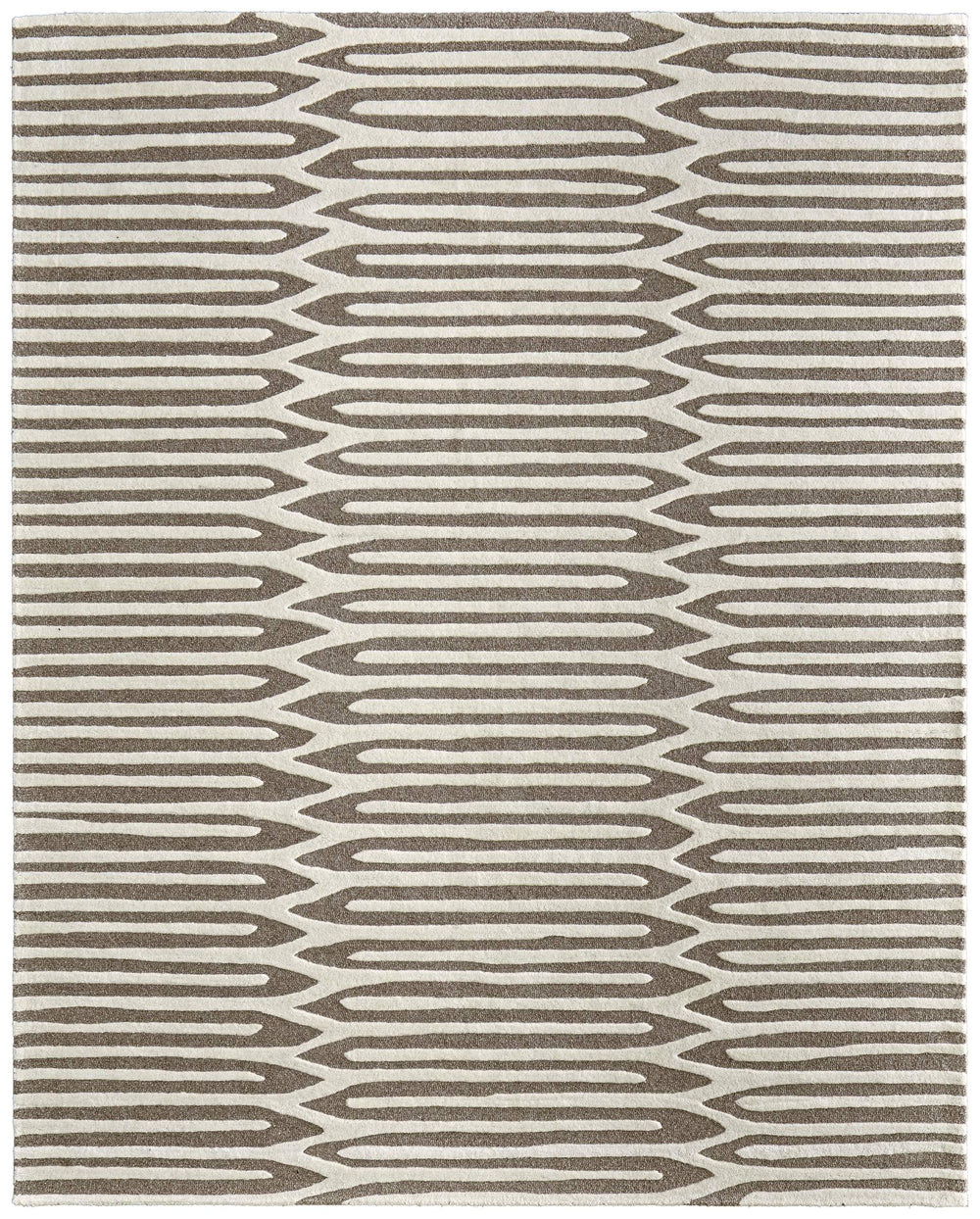 Feizy Rugs Kimball Hand Tufted Wool Accent Rug Artisan Abstract Taupe Ivory Indoor 3'6" x 5'6" KIM8A31FGRYIVYC50