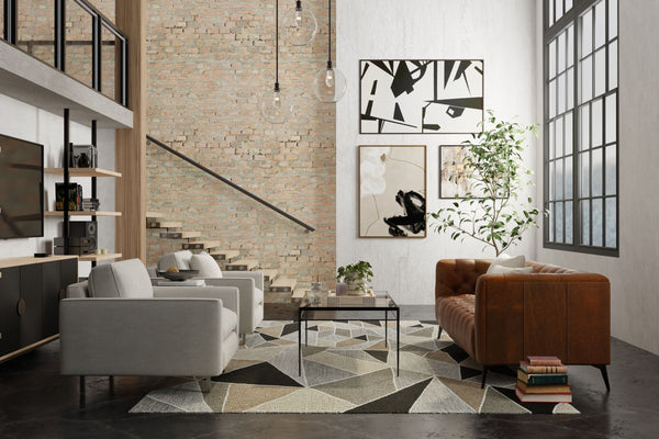 Feizy Rugs Kimball Hand-Tufted Wool Abstract Rug Artisan Crafted for Transitional Living Spaces 3'6" x 5'6" KIM8A33FGRYMLTC50