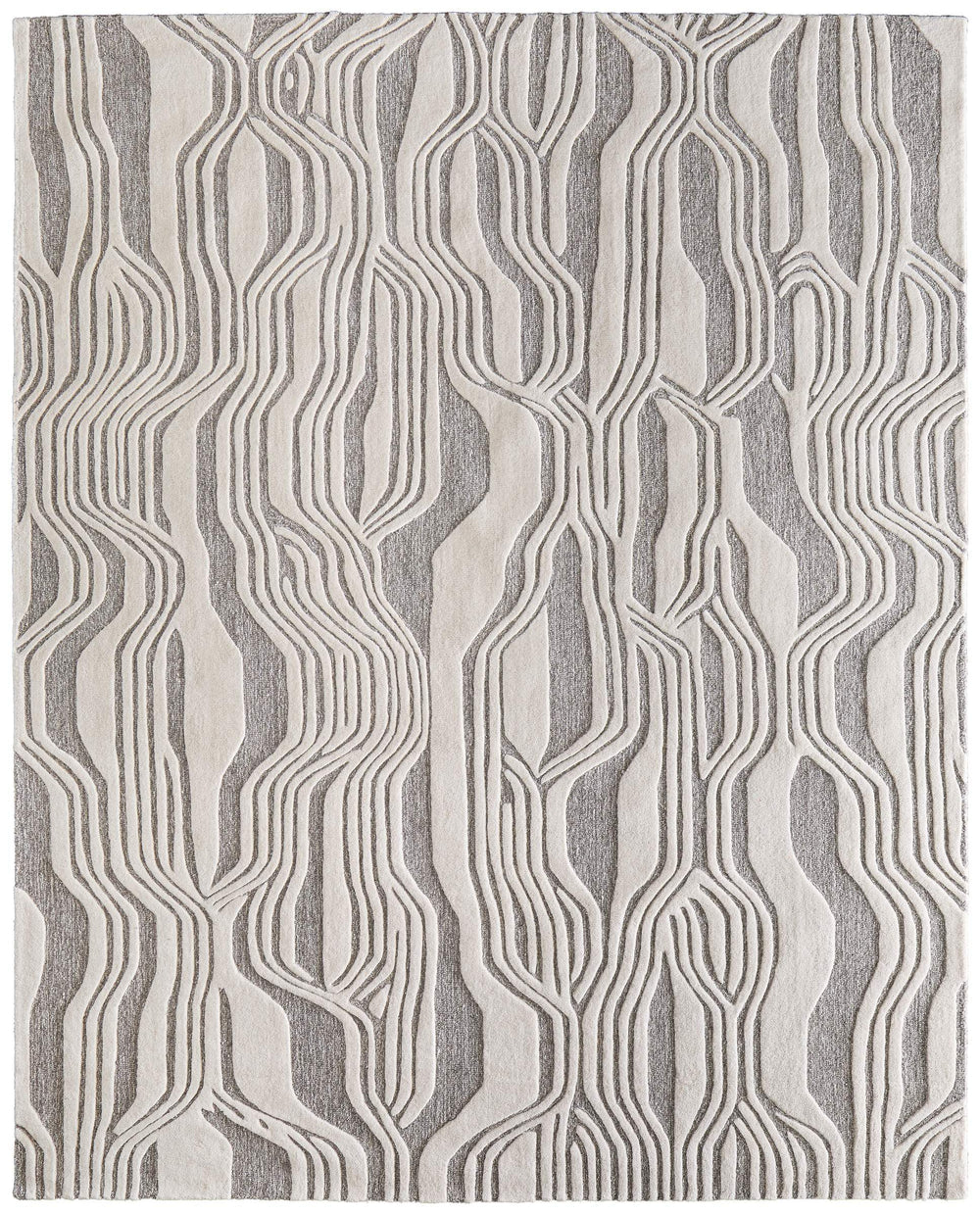 Feizy Rugs Kimball Hand-Tufted Wool Accent Rug with Abstract High-Low Pile for Modern Living Spaces 3'6" x 5'6" KIM8A34FIVYGRYC50