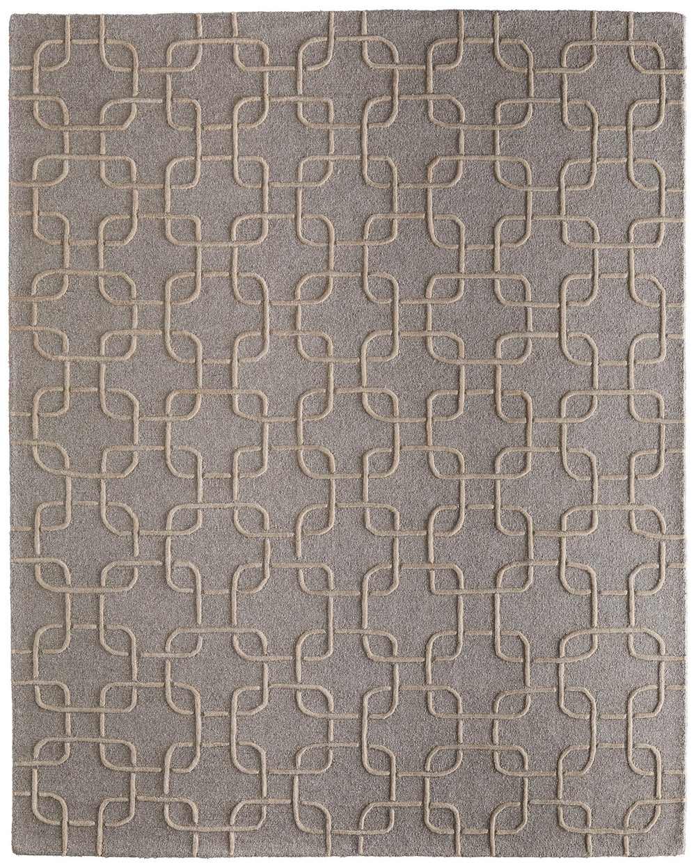 Feizy Rugs Kimball Hand Tufted Wool Accent Rug with Trellis Lattice Pattern for Bedroom Entryway 3'6" x 5'6" KIM8A35FGRYBGEC50