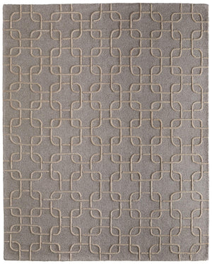 Feizy Rugs Kimball Hand Tufted Wool Accent Rug with Trellis Lattice Pattern for Bedroom Entryway 3'6" x 5'6" KIM8A35FGRYBGEC50
