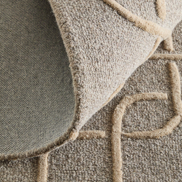 Feizy Rugs Kimball Hand Tufted Wool Accent Rug with Trellis Lattice Pattern for Bedroom Entryway 3'6" x 5'6" KIM8A35FGRYBGEC50