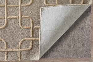 Feizy Rugs Kimball Hand Tufted Wool Accent Rug with Trellis Lattice Pattern for Bedroom Entryway 3'6" x 5'6" KIM8A35FGRYBGEC50