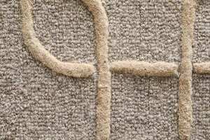 Feizy Rugs Kimball Hand Tufted Wool Accent Rug with Trellis Lattice Pattern for Bedroom Entryway 3'6" x 5'6" KIM8A35FGRYBGEC50