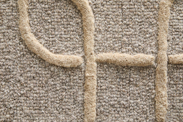 Feizy Rugs Kimball Hand Tufted Wool Accent Rug with Trellis Lattice Pattern for Bedroom Entryway 3'6" x 5'6" KIM8A35FGRYBGEC50