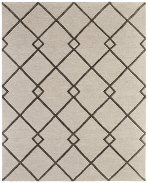 Feizy Rugs Kimball Hand Tufted Wool Accent Rug Trellis Lattice Pattern Neutral Ivory Tan 3'6" x 5'6" KIM8A36FBGECHLC50