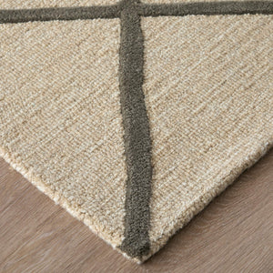 Feizy Rugs Kimball Hand Tufted Wool Accent Rug Trellis Lattice Pattern Neutral Ivory Tan 3'6" x 5'6" KIM8A36FBGECHLC50
