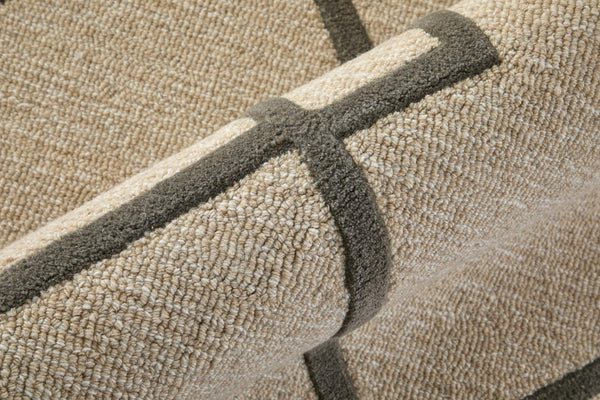 Feizy Rugs Kimball Hand Tufted Wool Accent Rug Trellis Lattice Pattern Neutral Ivory Tan 3'6" x 5'6" KIM8A36FBGECHLC50