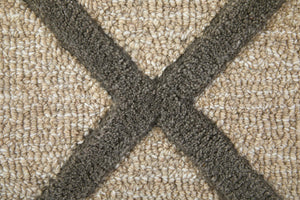 Feizy Rugs Kimball Hand Tufted Wool Accent Rug Trellis Lattice Pattern Neutral Ivory Tan 3'6" x 5'6" KIM8A36FBGECHLC50