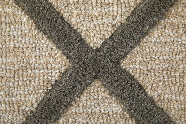Feizy Rugs Kimball Hand Tufted Wool Accent Rug Trellis Lattice Pattern Neutral Ivory Tan 3'6" x 5'6" KIM8A36FBGECHLC50