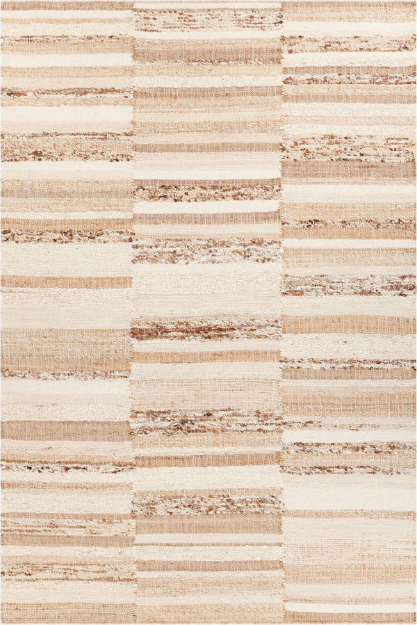Chandra Rugs Hand Woven Contemporary Rug - Elevate Your Home With Luxurious Texture, Unique Patterns & Eco-friendly Style Ivory,Tan,Brown Jute,Wool,Cotton Kin56901-79106