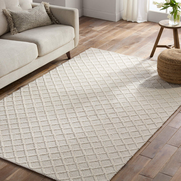 Jaipur Living Jaipur Living Ankine Wool Nylon Handwoven Trellis Accent Rug for Stylish Interiors White RSW104774