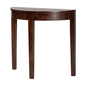 Baxton Studio Bali & Pari Jihan Burl Wood Half-moon Console Table for Entryway Walnut Finish KL-1593-Dark Walnut Op1-Jihan-Console Table-BOXED
