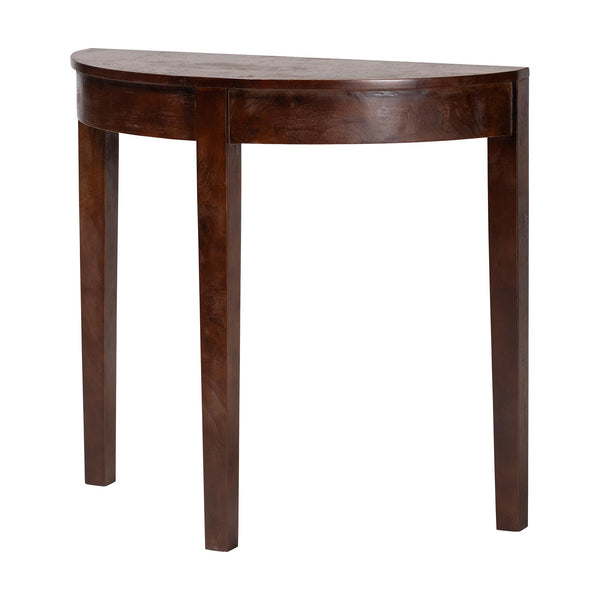 Baxton Studio Bali & Pari Jihan Burl Wood Half-moon Console Table for Entryway Walnut Finish KL-1593-Dark Walnut Op1-Jihan-Console Table-BOXED