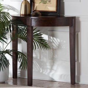 Bali & Pari Jihan Burl Wood Half-moon Console Table for Entryway Walnut Finish