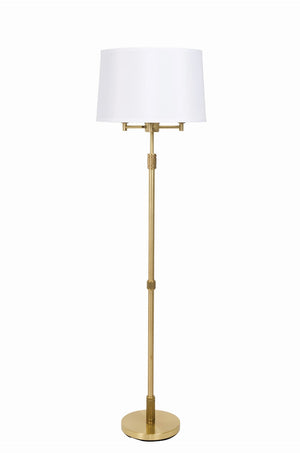 House Of Troy Killington Stylish 6-way Floor Lamp With Hardback Shade – Perfect Lighting For Any Space Brushed Brass Metal Kl300-bb