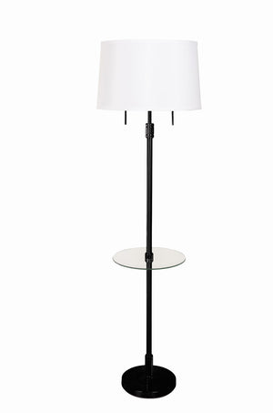 House Of Troy Killington Elegant Floor Lamps With Glass Table And Stylish Hardback Shade For Modern Living Spaces Black Metal Kl302-blk
