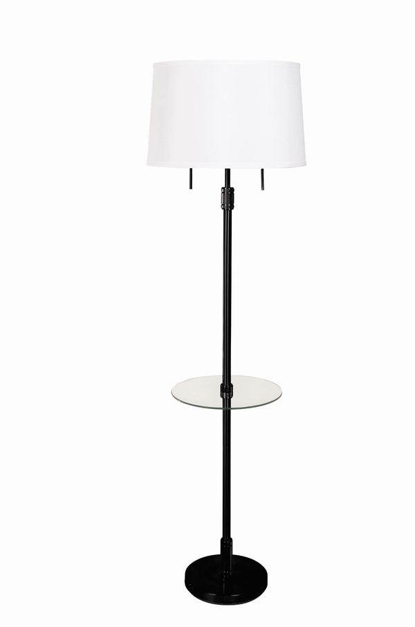 House Of Troy Killington Elegant Floor Lamps With Glass Table And Stylish Hardback Shade For Modern Living Spaces Black Metal Kl302-blk
