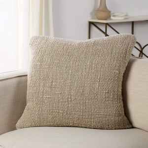 Jaipur Living Jaipur Living Tordis Handwoven Linen Throw Pillow Soft Textural Accent for Modern Rooms Taupe Down PLW103992
