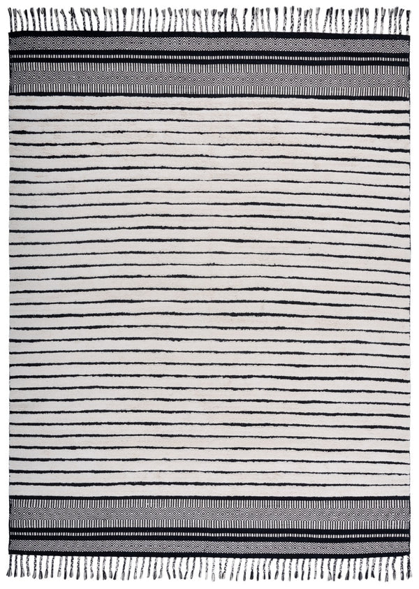 Safavieh Kilim Bohemian Handwoven Area Rug In Ivory And Black - Artisanal Elegance For Your Home Decor Ivory ,Black Cotton Pile Klc401a-6