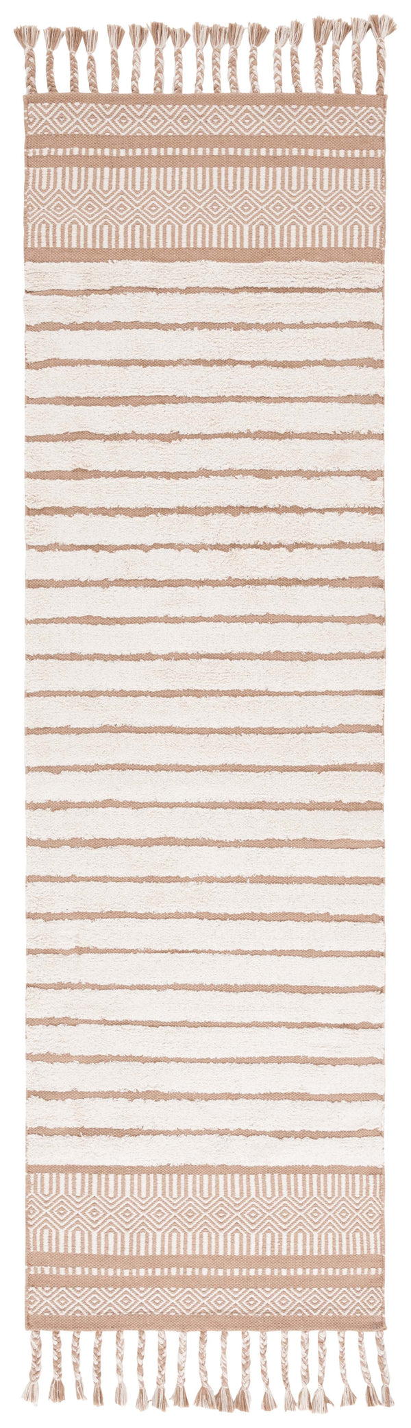 Safavieh Kilim Hand-woven Cotton Runner Rug – Bohemian Style In Ivory And Black For Artistic Home Decor Beige ,Natural Cotton Pile Klc401b-28