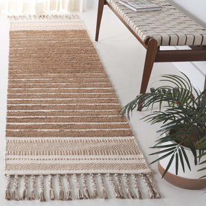 Safavieh Kilim Hand-woven Cotton Runner Rug – Bohemian Style In Ivory And Black For Artistic Home Decor Natural ,Beige Cotton Pile Klc401c-28