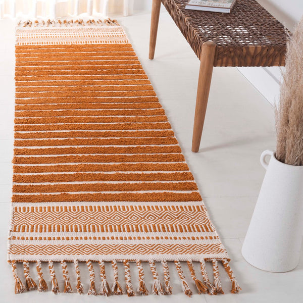 Safavieh Kilim Bohemian Handwoven Area Rug In Ivory And Black - Artisanal Elegance For Your Home Decor Natural ,Gold Cotton Pile Klc401d-6