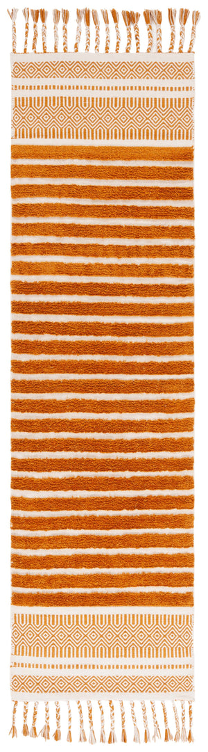 Safavieh Kilim Hand-woven Cotton Runner Rug – Bohemian Style In Ivory And Black For Artistic Home Decor Natural ,Gold Cotton Pile Klc401d-28