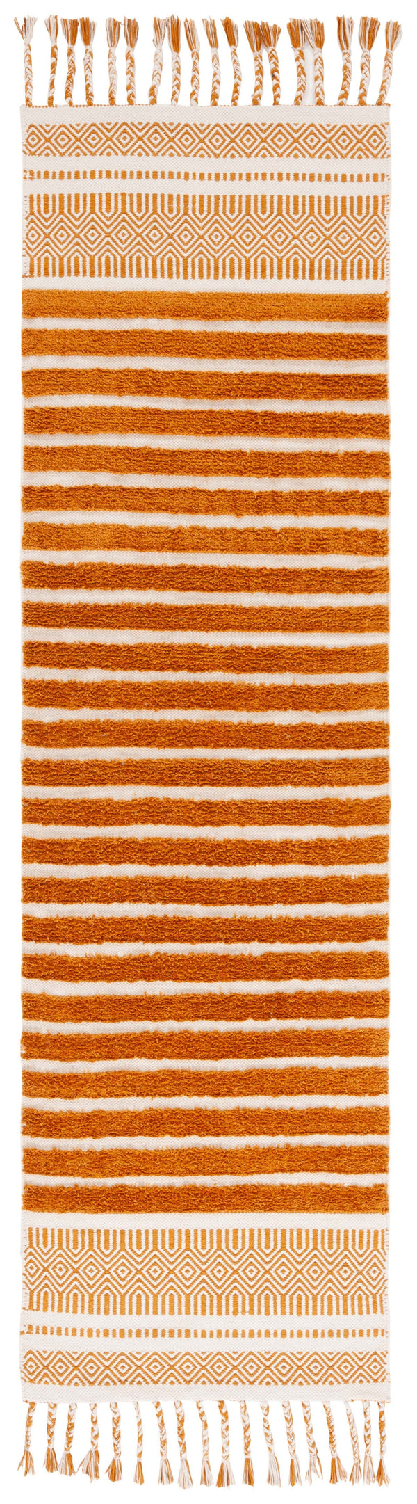 Safavieh Kilim Hand-woven Cotton Runner Rug – Bohemian Style In Ivory And Black For Artistic Home Decor Natural ,Gold Cotton Pile Klc401d-28