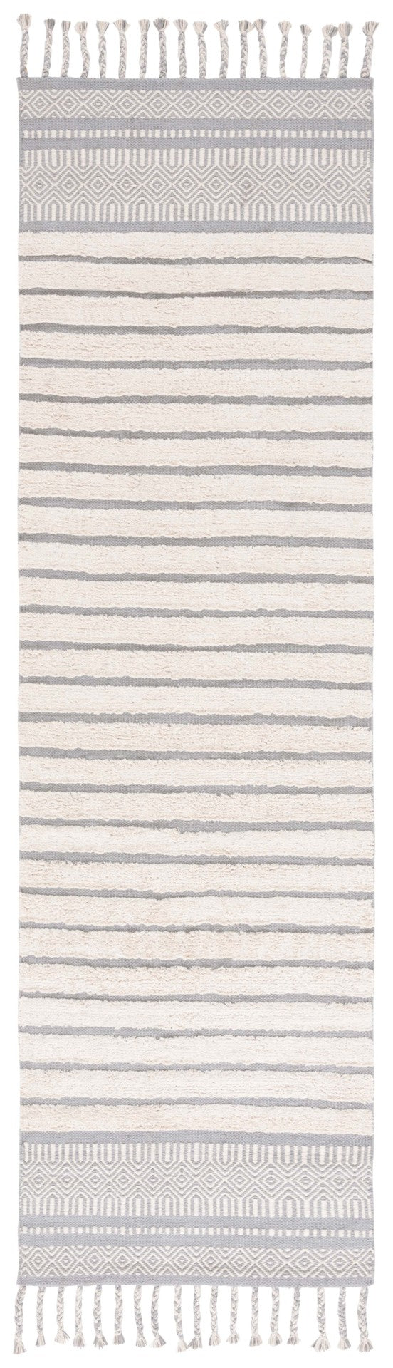 Safavieh Kilim Bohemian Handwoven Area Rug In Ivory And Black - Artisanal Elegance For Your Home Decor Silver ,Natural Cotton Pile Klc401g-6