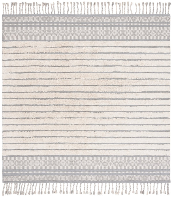 Safavieh Kilim Bohemian Handwoven Area Rug In Ivory And Black - Artisanal Elegance For Your Home Decor Silver ,Natural Cotton Pile Klc401g-6
