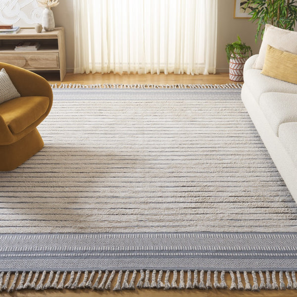 Safavieh Kilim Bohemian Handwoven Area Rug In Ivory And Black - Artisanal Elegance For Your Home Decor Silver ,Natural Cotton Pile Klc401g-6