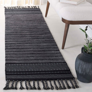 Safavieh Kilim Bohemian Handwoven Area Rug In Ivory And Black - Artisanal Elegance For Your Home Decor Black ,Grey Cotton Pile Klc401h-3