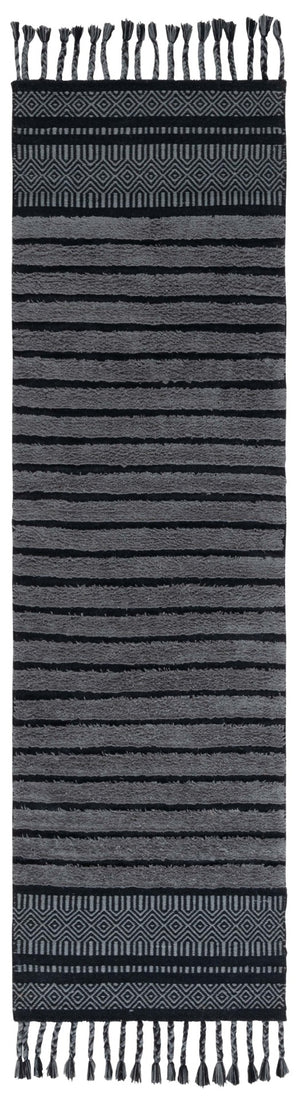 Safavieh Kilim Bohemian Handwoven Area Rug In Ivory And Black - Artisanal Elegance For Your Home Decor Black ,Grey Cotton Pile Klc401h-3