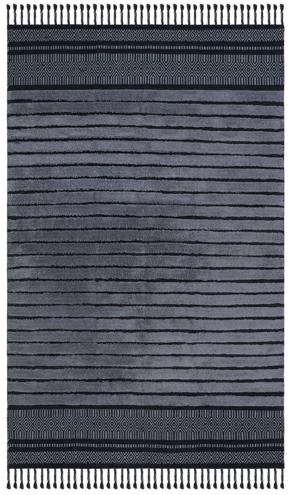 Safavieh Kilim Hand-woven Cotton Runner Rug – Bohemian Style In Ivory And Black For Artistic Home Decor Black ,Grey Cotton Pile Klc401h-5