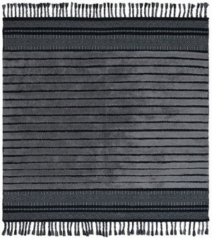 Safavieh Kilim Hand-woven Cotton Runner Rug – Bohemian Style In Ivory And Black For Artistic Home Decor Black ,Grey Cotton Pile Klc401h-6sq