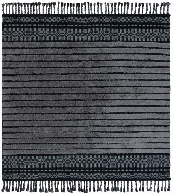 Safavieh Kilim Bohemian Handwoven Area Rug In Ivory And Black - Artisanal Elegance For Your Home Decor Black ,Grey Cotton Pile Klc401h-3