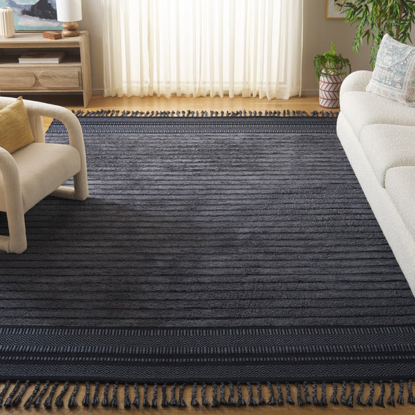 Safavieh Kilim Bohemian Handwoven Area Rug In Ivory And Black - Artisanal Elegance For Your Home Decor Black ,Grey Cotton Pile Klc401h-3