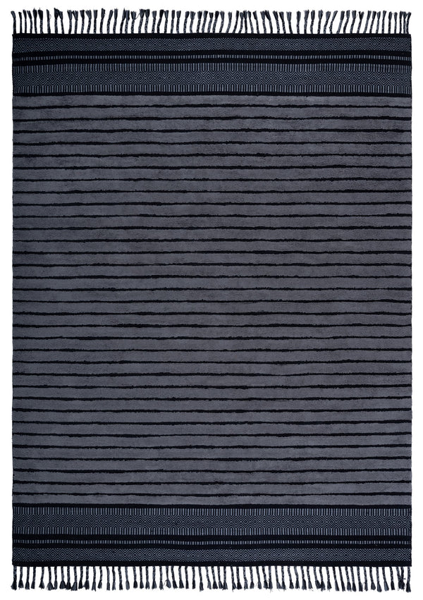 Safavieh Kilim Hand-woven Cotton Runner Rug – Bohemian Style In Ivory And Black For Artistic Home Decor Black ,Grey Cotton Pile Klc401h-8