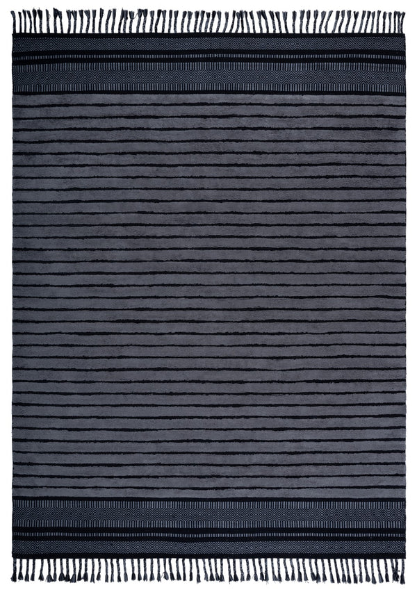 Safavieh Kilim Bohemian Handwoven Area Rug In Ivory And Black - Artisanal Elegance For Your Home Decor Black ,Grey Cotton Pile Klc401h-3