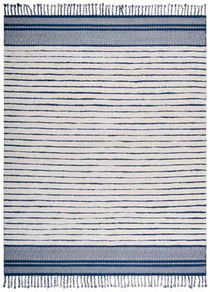 Safavieh Kilim Hand-woven Cotton Runner Rug – Bohemian Style In Ivory And Black For Artistic Home Decor Blue ,Natural Cotton Pile Klc401l-8