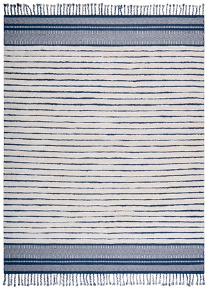 Safavieh Kilim Bohemian Handwoven Area Rug In Ivory And Black - Artisanal Elegance For Your Home Decor Blue ,Natural Cotton Pile Klc401l-6
