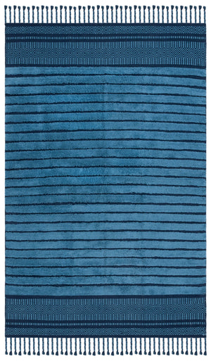 Safavieh Kilim Hand-woven Cotton Runner Rug – Bohemian Style In Ivory And Black For Artistic Home Decor Blue Cotton Pile Klc401m-5