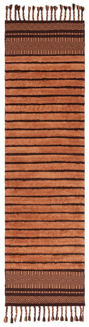 Safavieh Kilim Hand-woven Cotton Runner Rug – Bohemian Style In Ivory And Black For Artistic Home Decor Brown Cotton Pile Klc401t-28